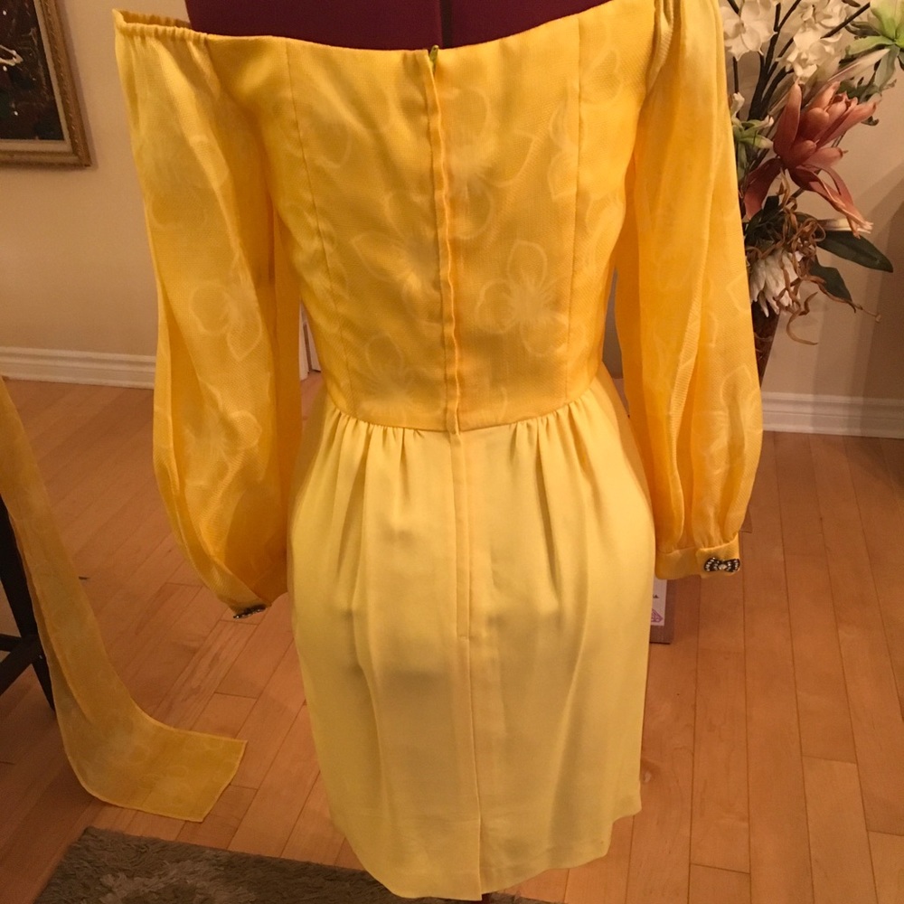 “ Jimmy Choo “ Vintage Flashy yellow dress - Picture 4 of 14